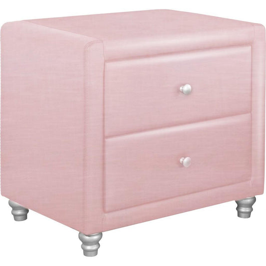 20" Pink Two Drawers Nightstand - FurniFindUSA