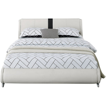 White Faux Leather Queen Bed Frame