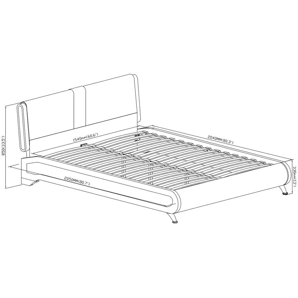 White Faux Leather Queen Bed Frame HomeRoots