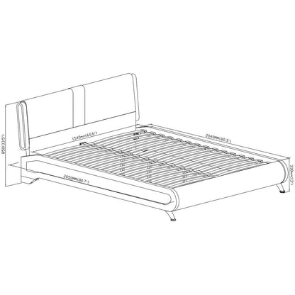 White Faux Leather Queen Bed Frame HomeRoots