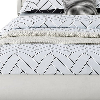 White Faux Leather Queen Bed Frame HomeRoots