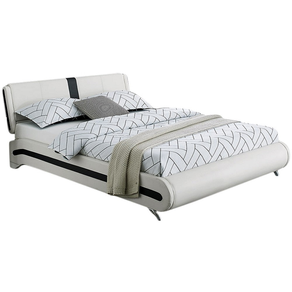 White Faux Leather Queen Bed Frame