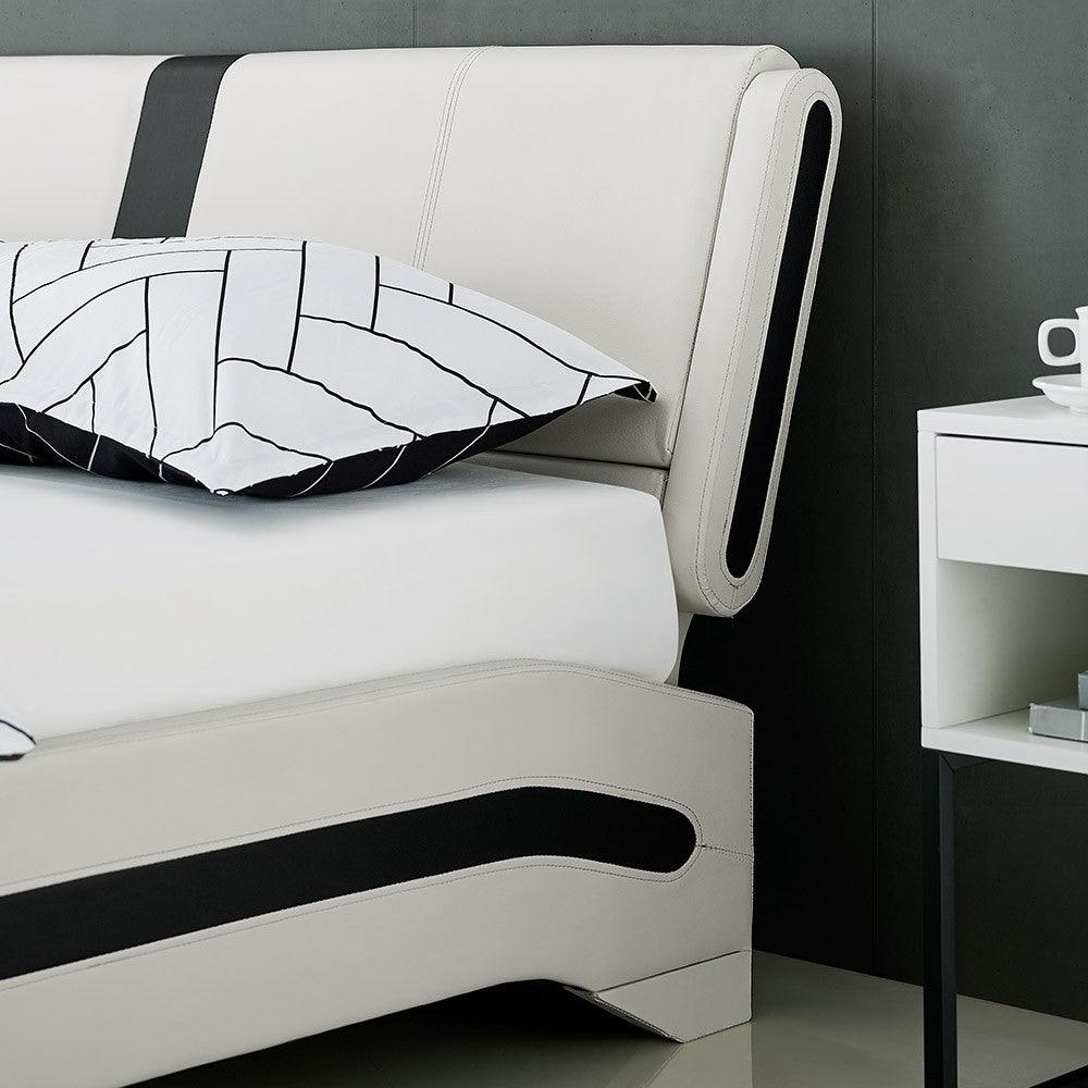 White Platform Queen Bed - FurniFindUSA