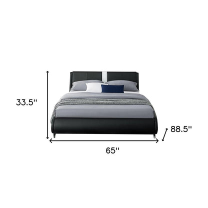 White Faux Leather Queen Bed Frame HomeRoots