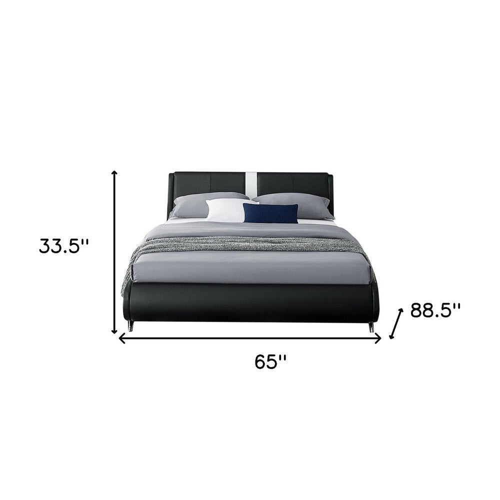 White Faux Leather Queen Bed Frame HomeRoots