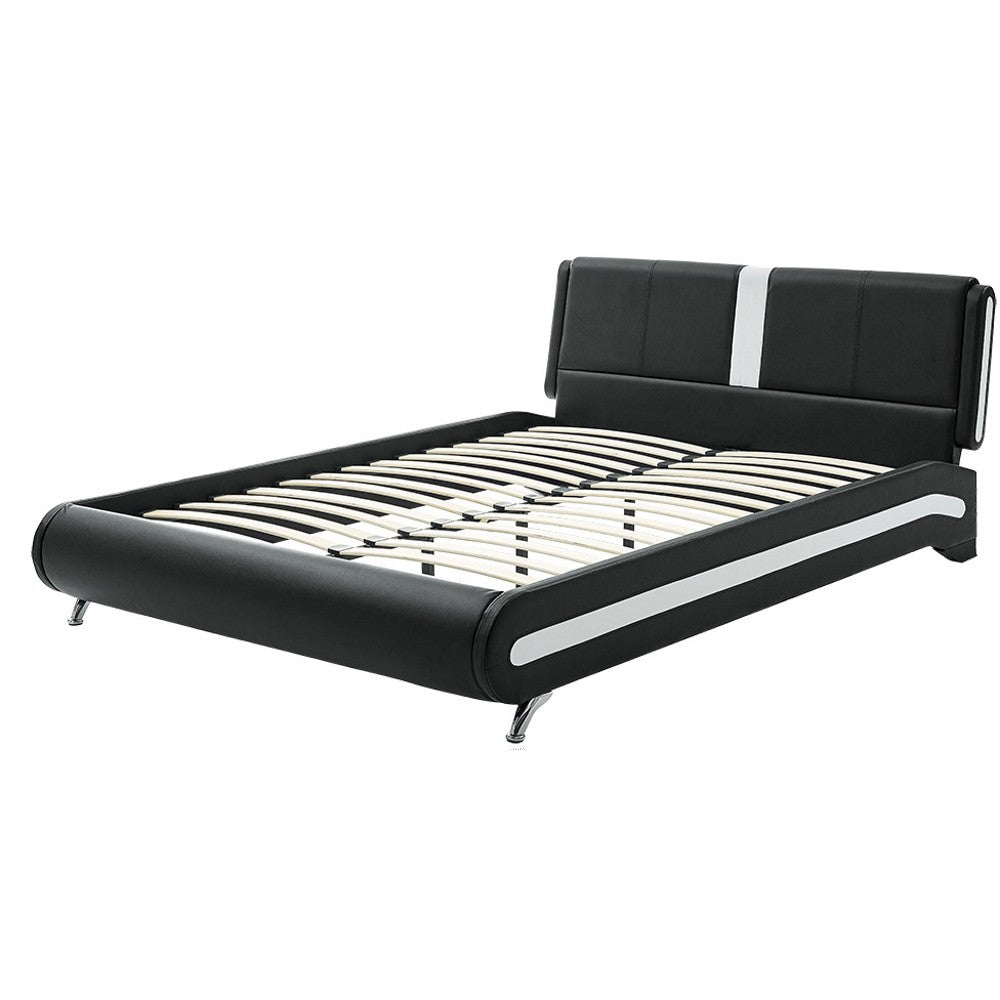 White Faux Leather Queen Bed Frame