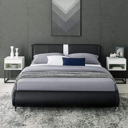 White Platform Queen Bed - FurniFindUSA