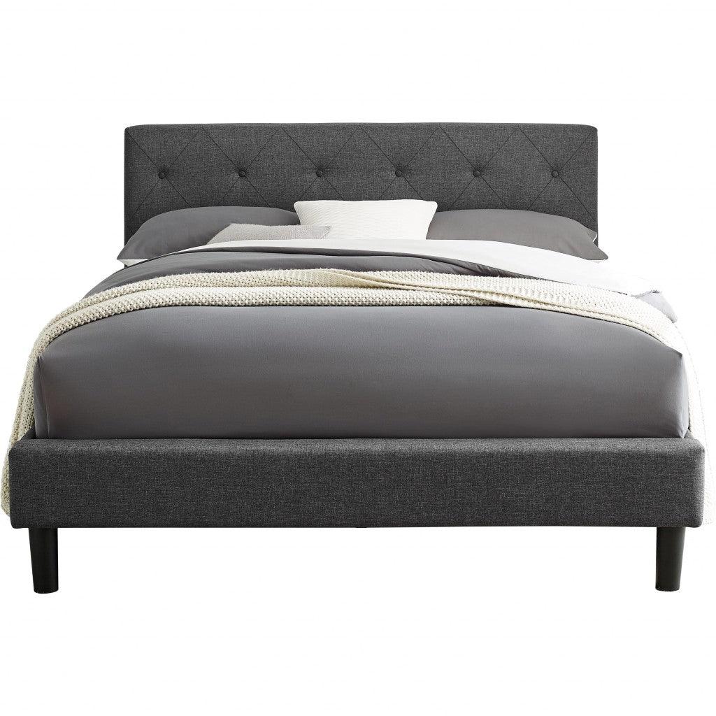 Grey Queen Platform Bed - FurniFindUSA