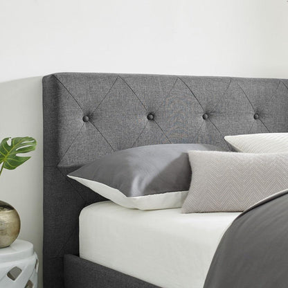 Grey Queen Platform Bed - FurniFindUSA