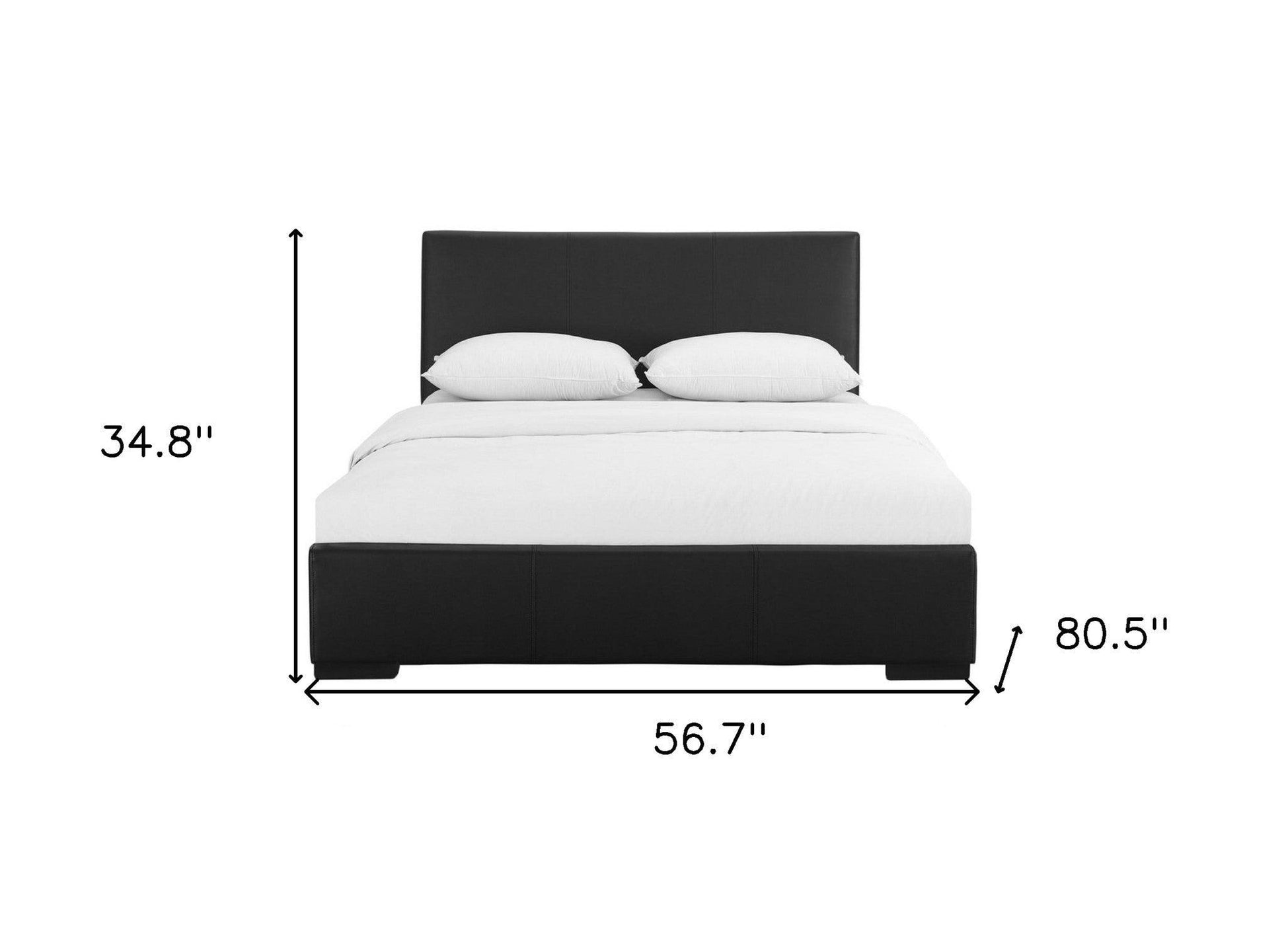 Black Upholstered Twin Platform Bed - FurniFindUSA