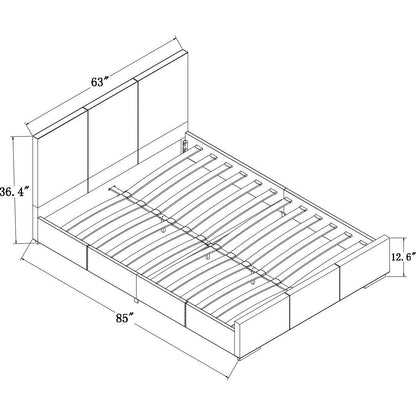 Black Upholstered Twin Platform Bed - FurniFindUSA