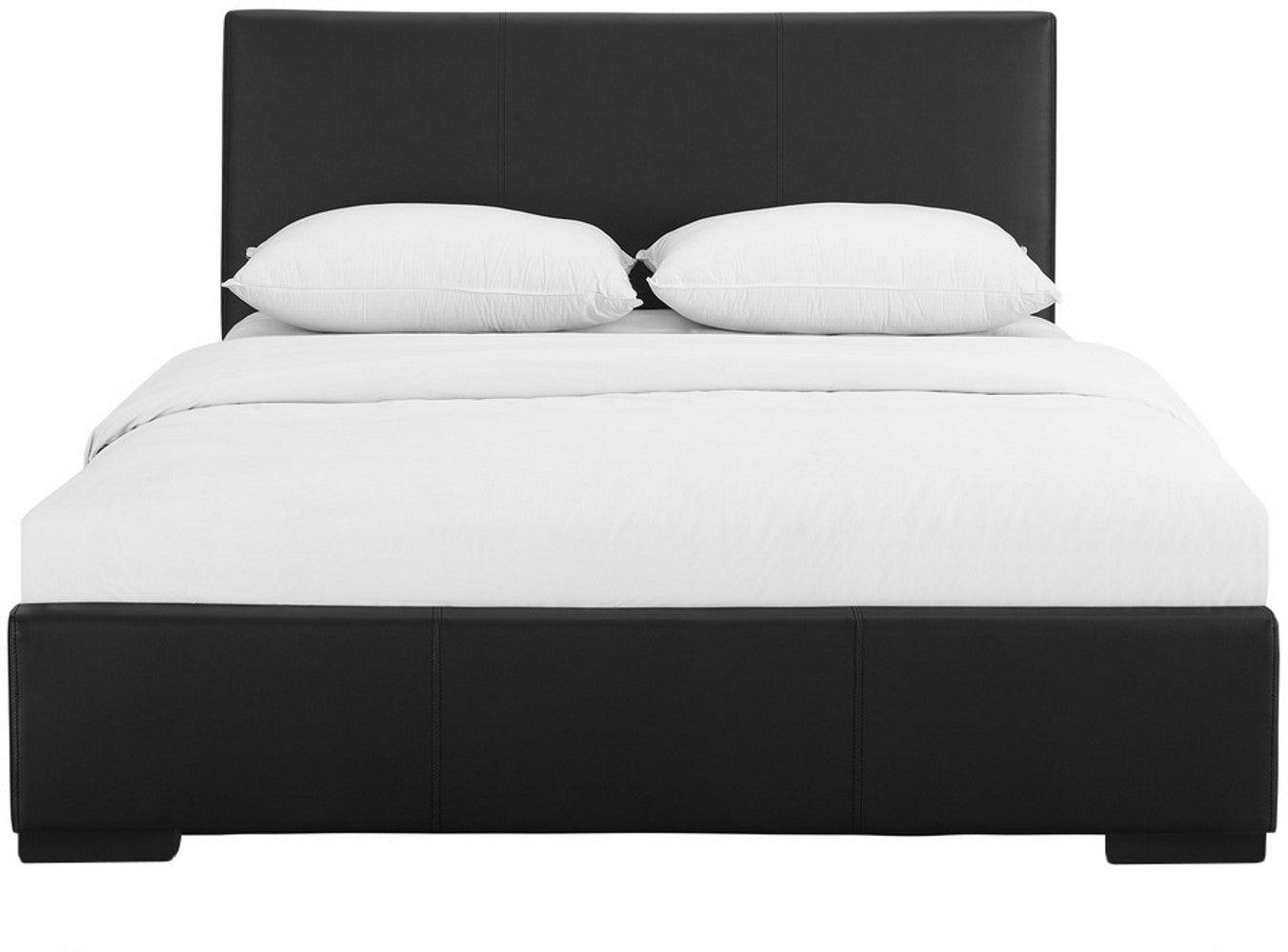 Black Upholstered Twin Platform Bed - FurniFindUSA