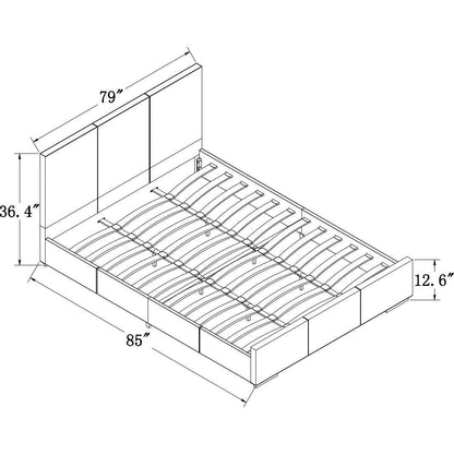 Black Upholstered Twin Platform Bed - FurniFindUSA