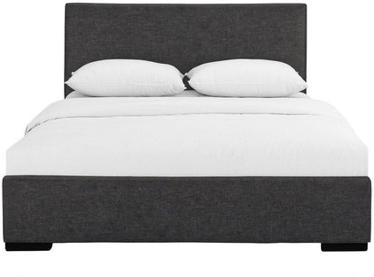 Black Upholstered Twin Platform Bed - FurniFindUSA