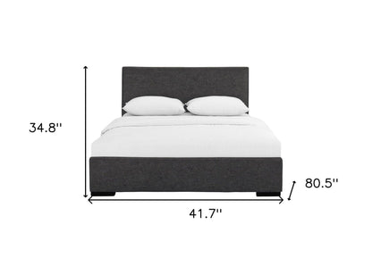 Black Upholstered Twin Platform Bed - FurniFindUSA