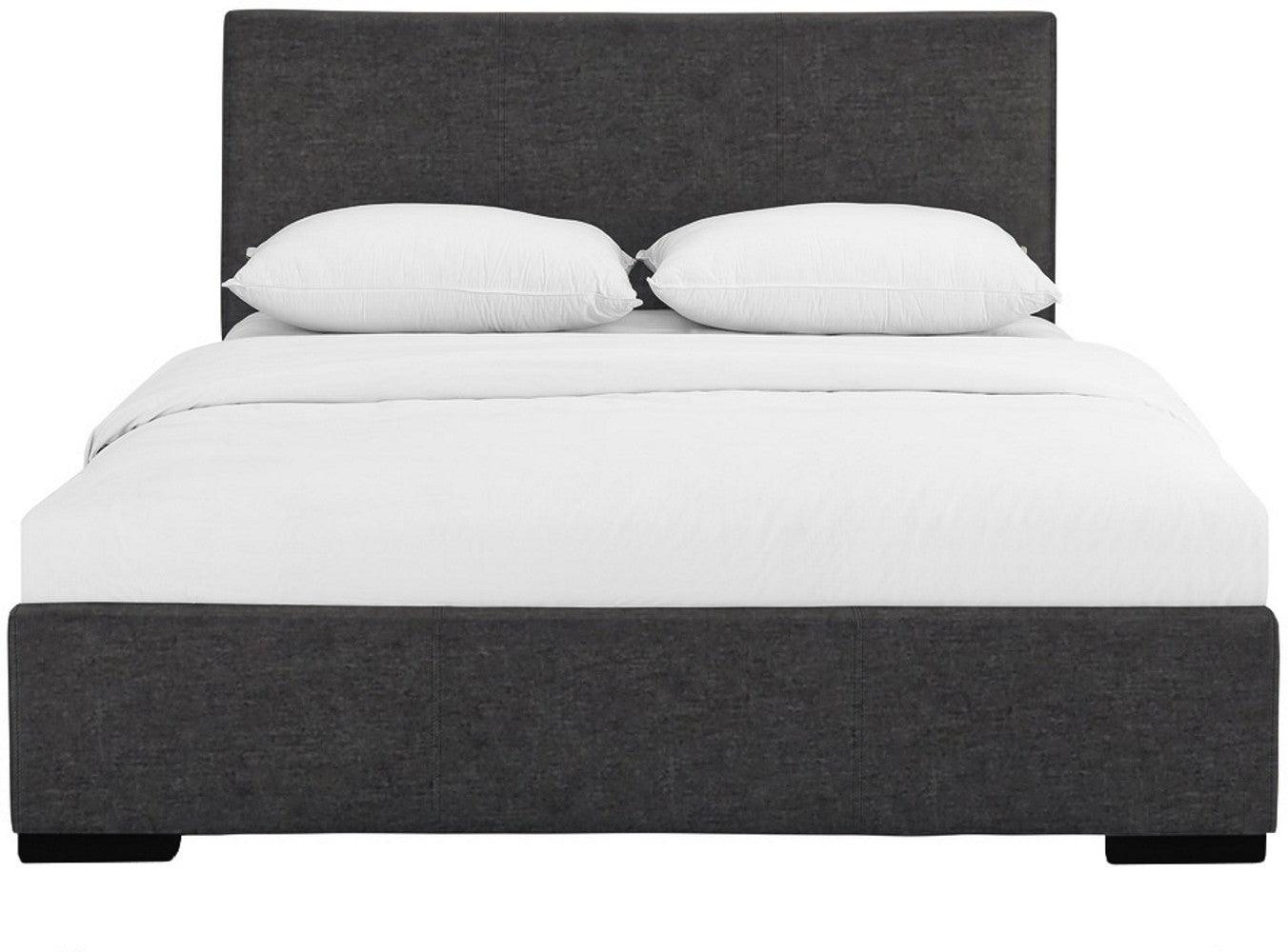 Black Upholstered Twin Platform Bed - FurniFindUSA