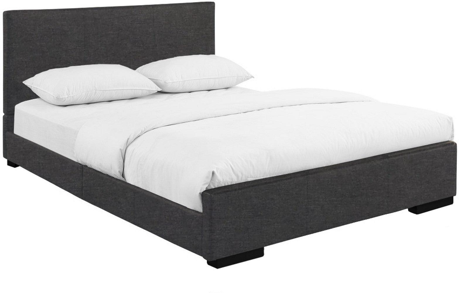 Black Upholstered Twin Platform Bed - FurniFindUSA