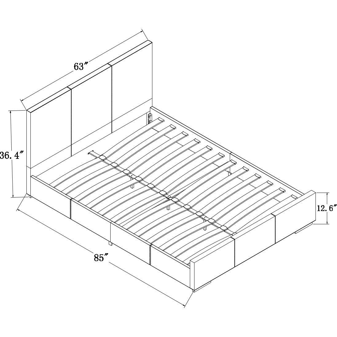 Black Upholstered Twin Platform Bed - FurniFindUSA