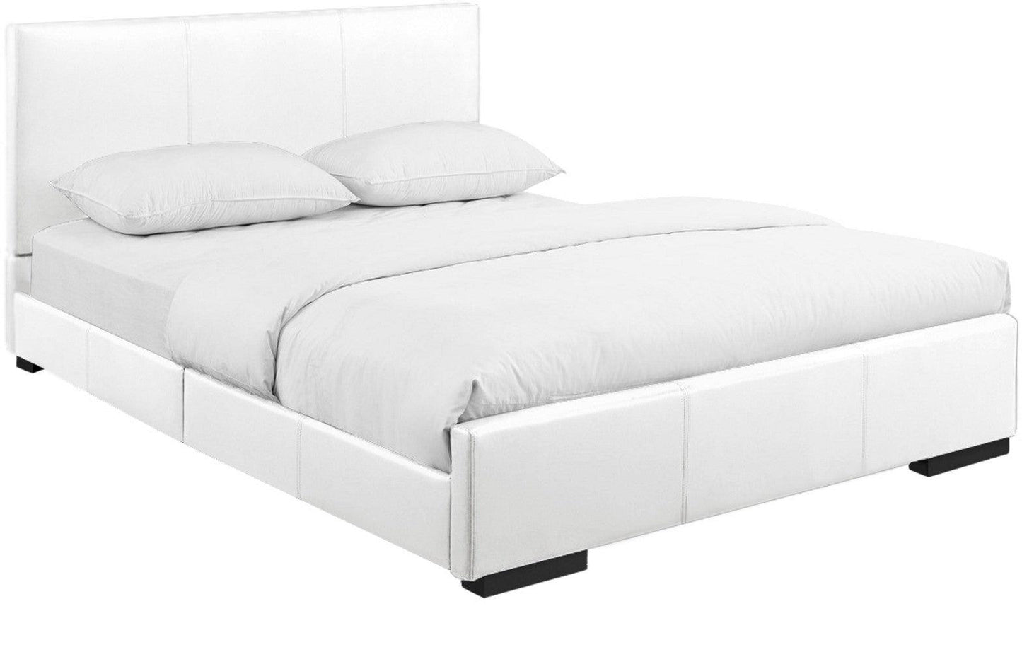 Black Upholstered Twin Platform Bed - FurniFindUSA