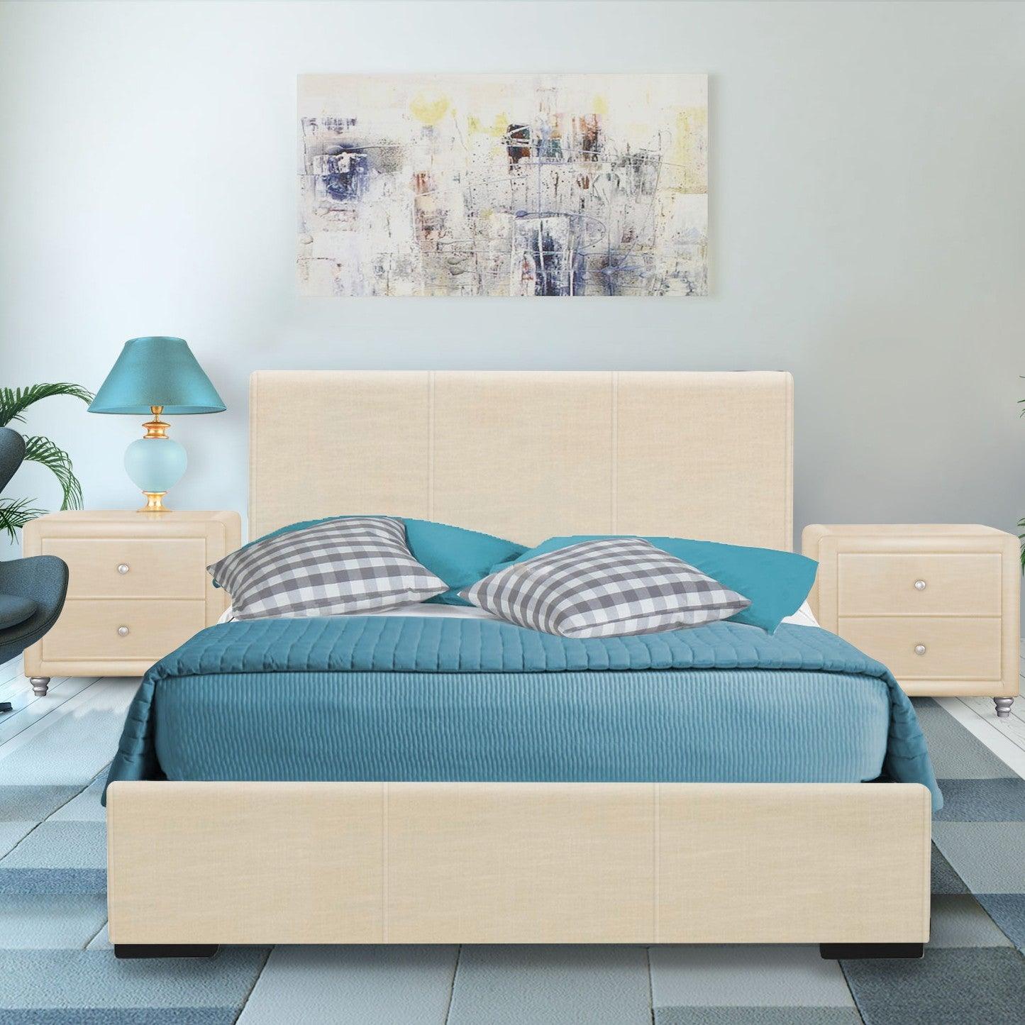 Black Upholstered Twin Platform Bed - FurniFindUSA