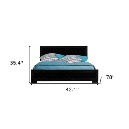 Espresso Wood King Platform Bed