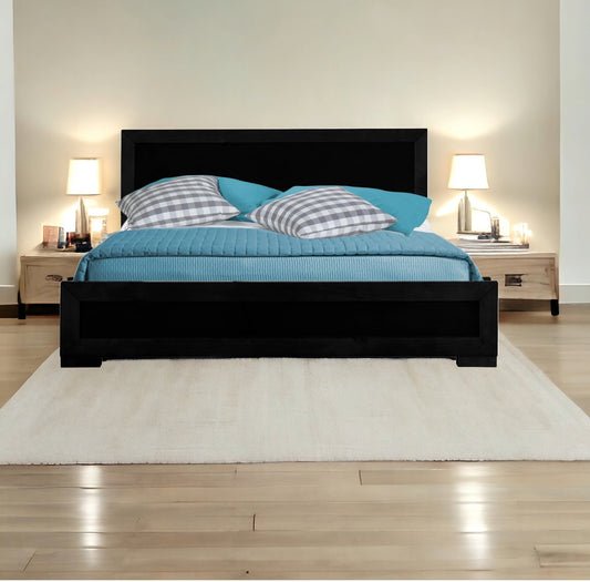 Brown Solid and Manufactured Wood Full Bed Frame