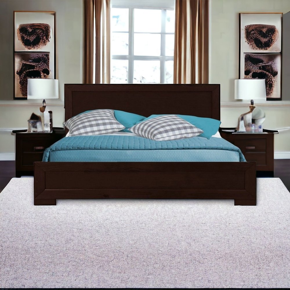 Espresso Solid and Manufactured Wood Queen Bed Frame HomeRoots