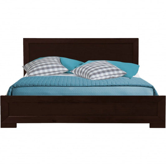 Espresso Solid and Manufactured Wood Queen Bed Frame
