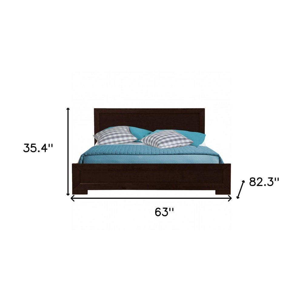 Espresso Solid and Manufactured Wood Queen Bed Frame — view 3