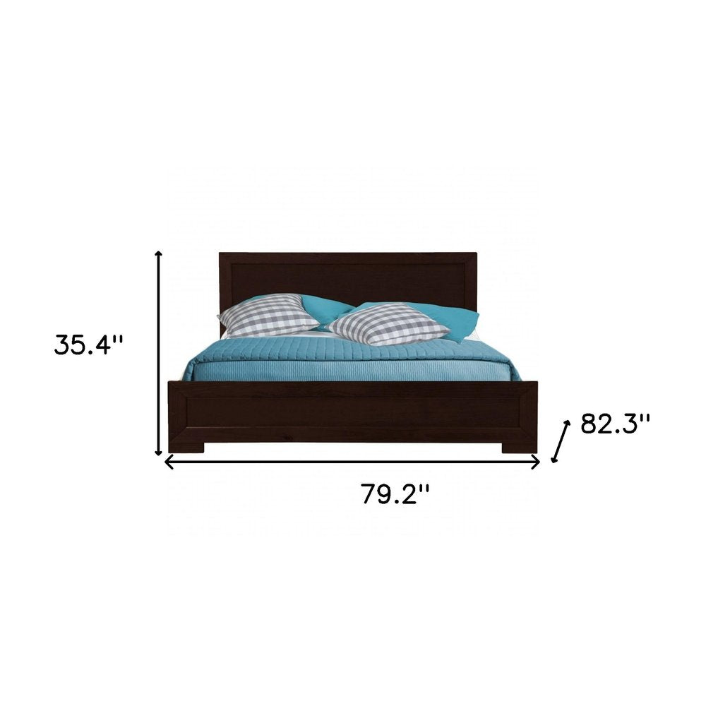 Espresso Solid and Manufactured Wood Queen Bed Frame — view 6
