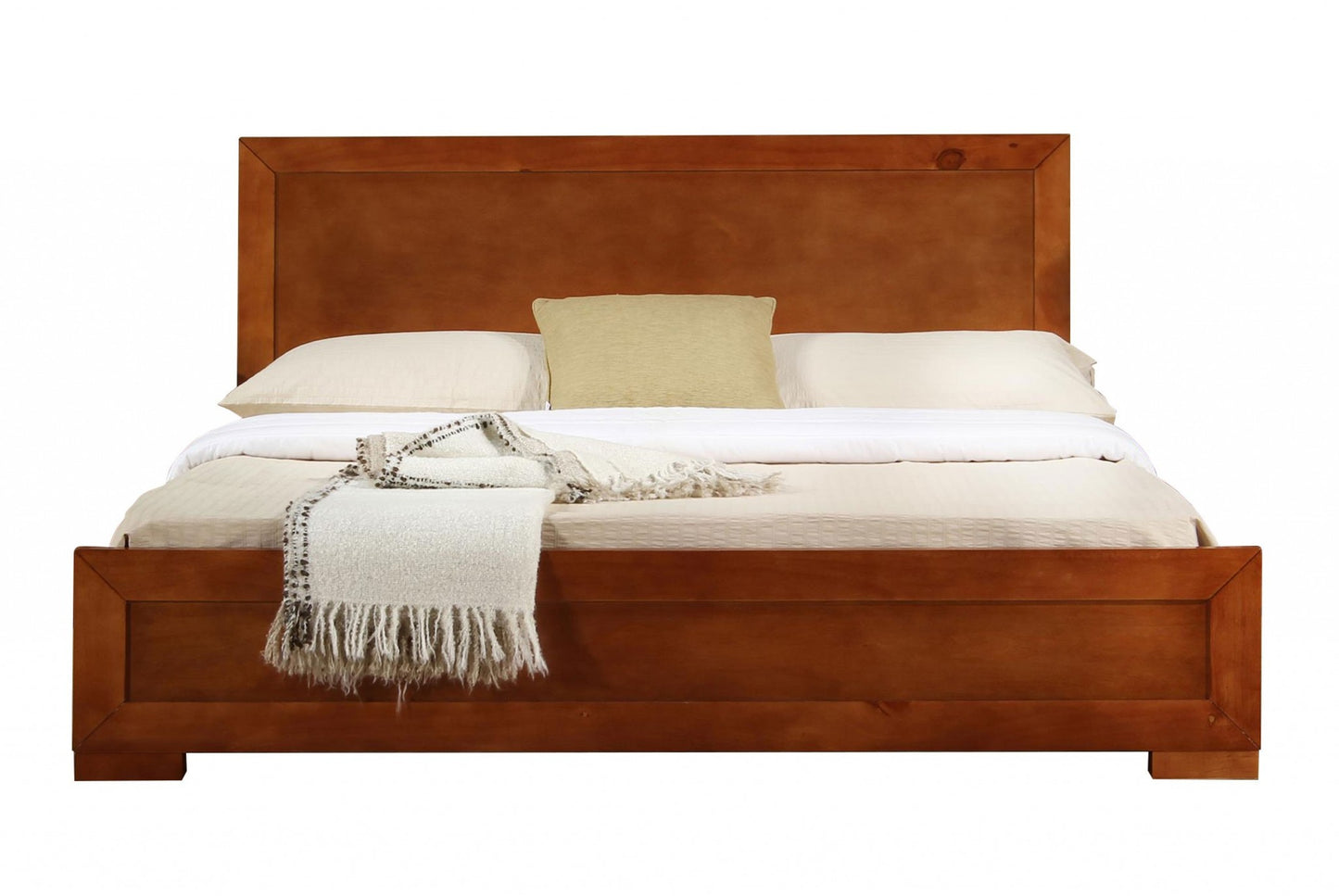 Brown Wood King Bed Frame