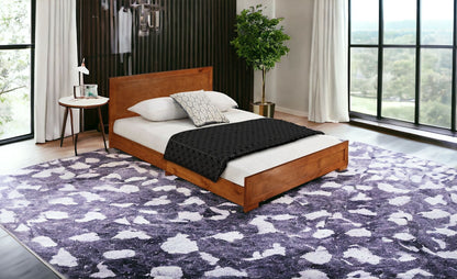 Brown Wood King Bed Frame