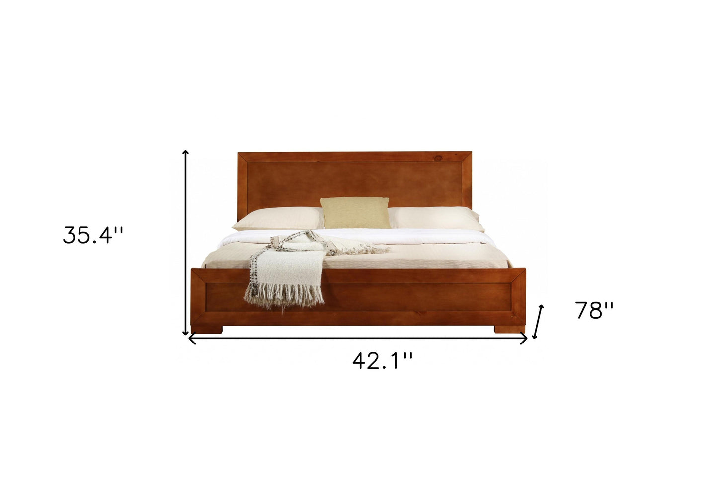 Brown Wood King Bed Frame