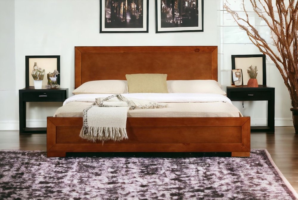Oak Solid and Manufactured Wood Queen Bed Frame HomeRoots