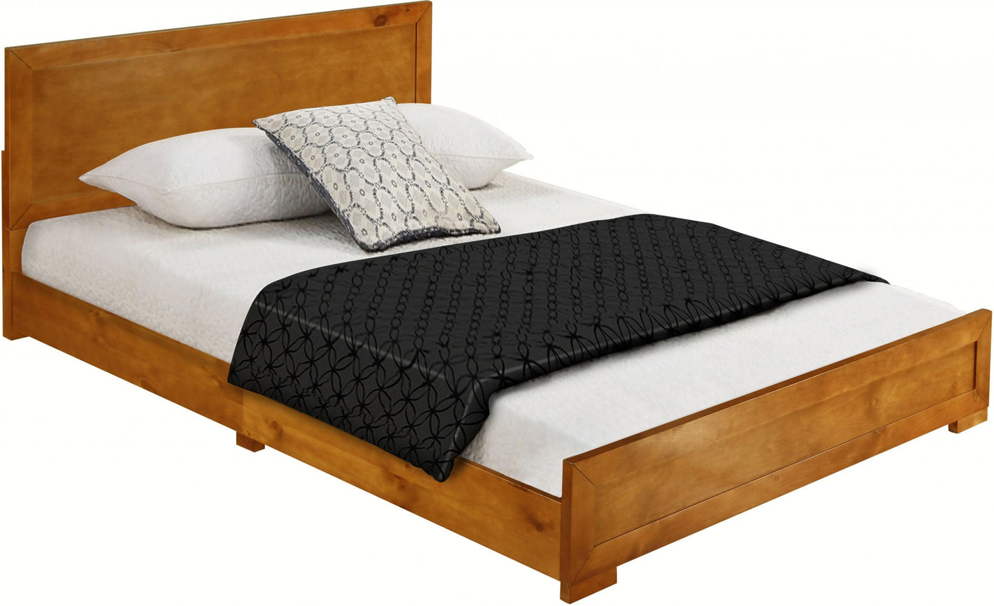 Walnut Wood Queen Platform Bed