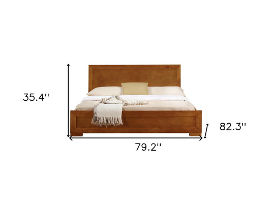 Brown Solid and Manufactured Wood Full Bed Frame