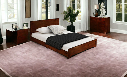 Walnut Wood Queen Platform Bed