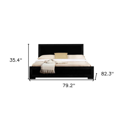Brown Solid and Manufactured Wood Queen Bed Frame
