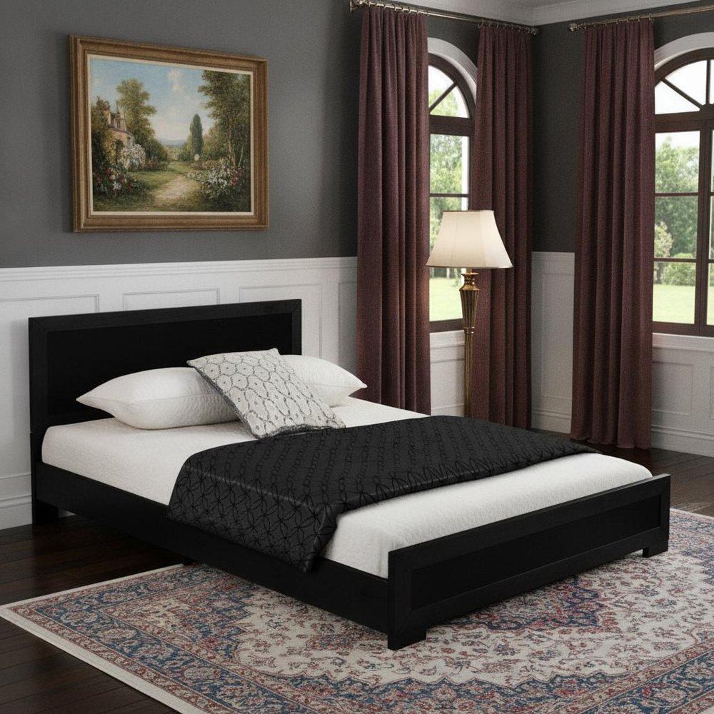 Brown Solid and Manufactured Wood Queen Bed Frame — view 16