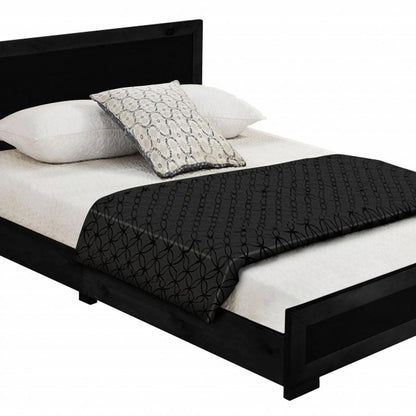 Brown Solid and Manufactured Wood Queen Bed Frame