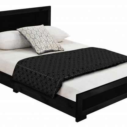 Brown Solid and Manufactured Wood Queen Bed Frame