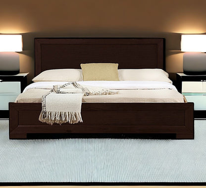 Walnut Wood Queen Platform Bed