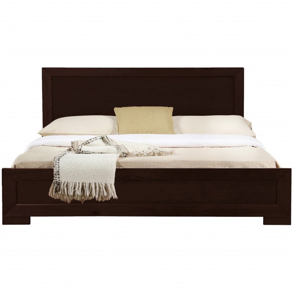 Espresso Solid and Manufactured Wood Queen Bed Frame HomeRoots