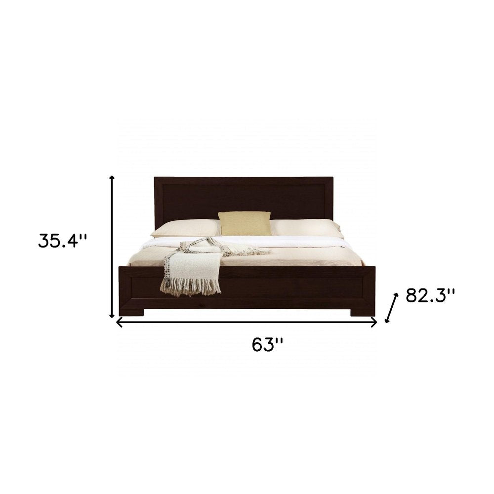 Espresso Solid and Manufactured Wood Queen Bed Frame HomeRoots