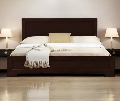 Espresso Solid and Manufactured Wood Queen Bed Frame HomeRoots