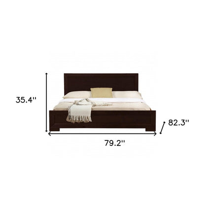 Espresso Solid and Manufactured Wood Queen Bed Frame HomeRoots
