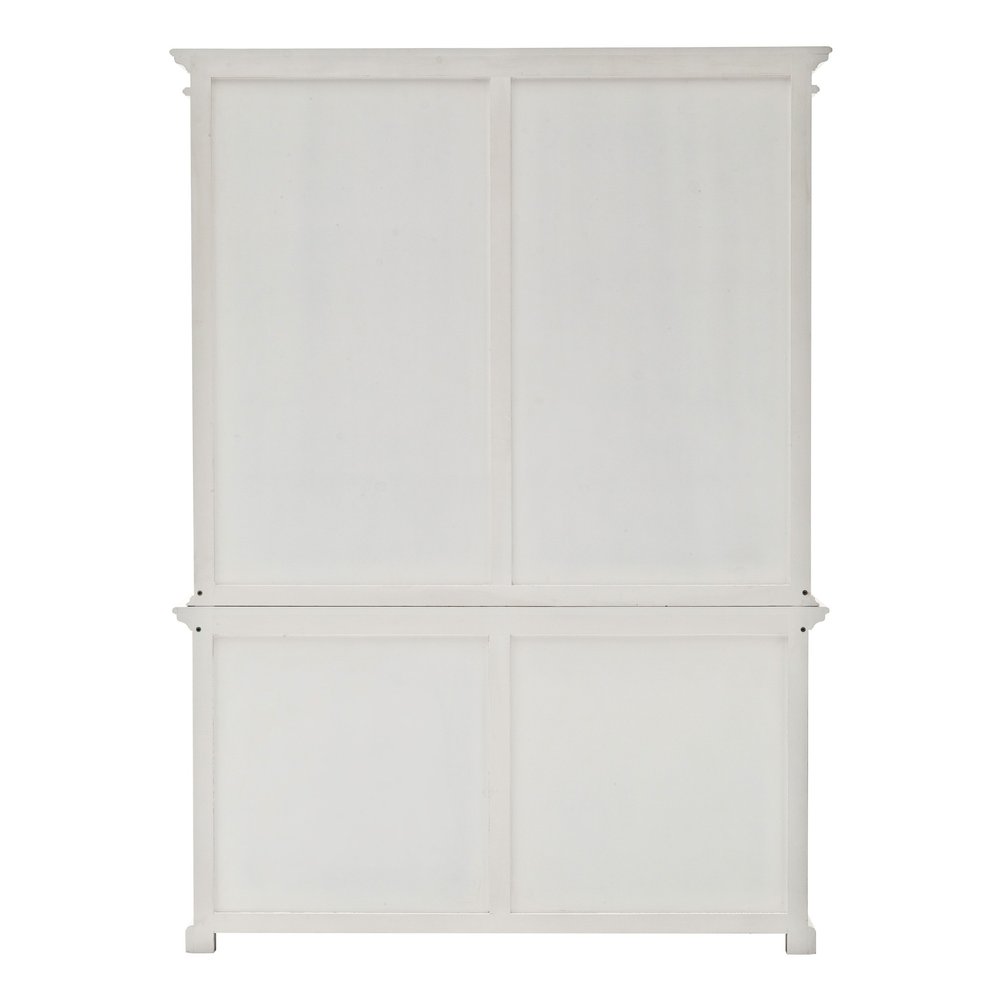 87" White Solid Wood Side Board with Hutch — view 7