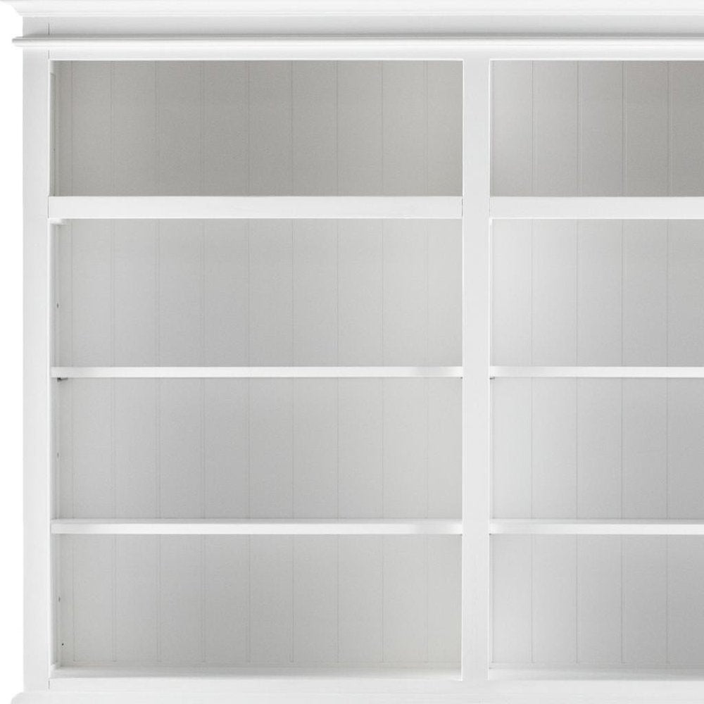 87" White Solid Wood Four Tier Bookcase — view 12