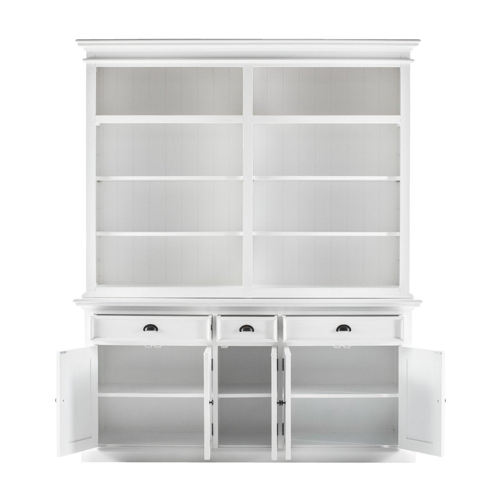 87" White Solid Wood Four Tier Bookcase — view 2