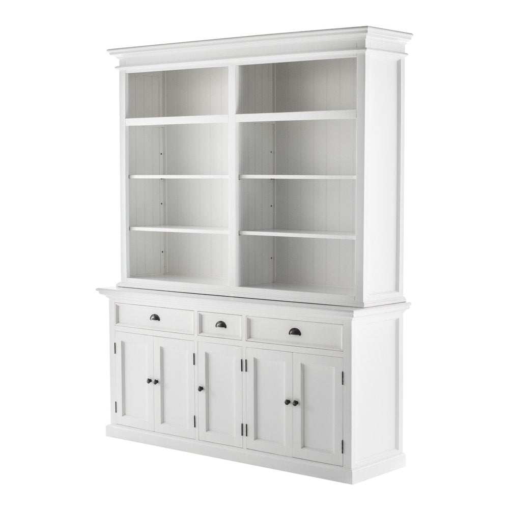 87" White Solid Wood Four Tier Bookcase — view 3